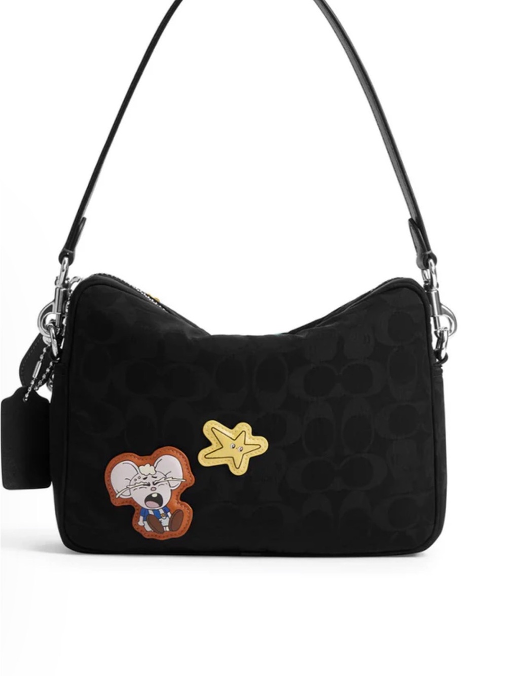 BRAIN DEAD X COACH SIGNATURE NYLON DAKOTA CROSSBODY WITH PATCHES - BLACK - Picture 2 of 3